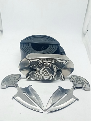 Buckle-knife belt &amp;quot;Svarog&amp;quot;, series Laser Stainless Steel