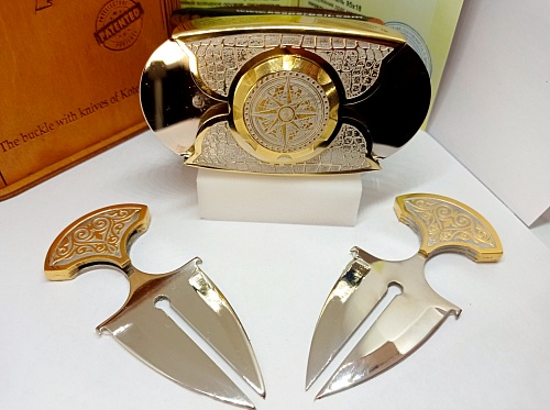 Buckle-knife belt &amp;quot;WIND ROSE&amp;quot;, series GOLD/Zlatoust