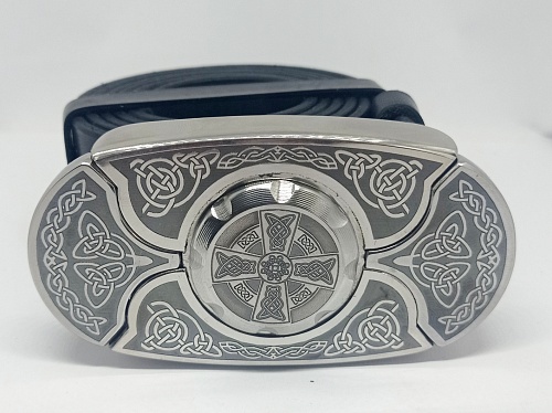 Buckle-knife belt &amp;quot;CelticCross&amp;quot;, series Laser Stainless Steel