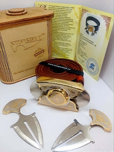 Buckle-knife belt &amp;quot;POSOLON&amp;quot;, series GOLD/Zlatoust