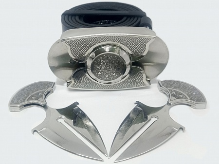 Buckle-knife belt "Square", series Laser Stainless Steel