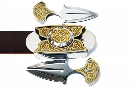 Buckle-knife belt &quot;Ornament No.1&quot;, series Elit/Zlatoust.