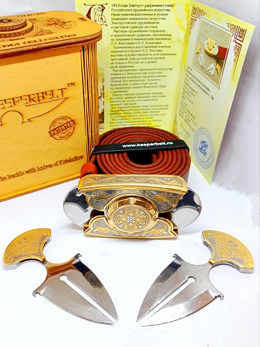 Buckle-knife belt &amp;quot;PATTERN-3&amp;quot;, series GOLD / Zlatoust
