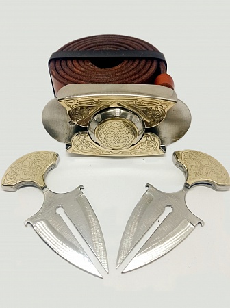 Buckle-knife belt &quot;PATTERN-2&quot;, series Laser Brass