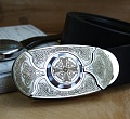 Buckle-knife belt &amp;quot;CelticCross&amp;quot;, series Laser Stainless Steel