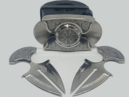 Buckle-knife belt &quot;CelticCross&quot;, series Laser Stainless Steel