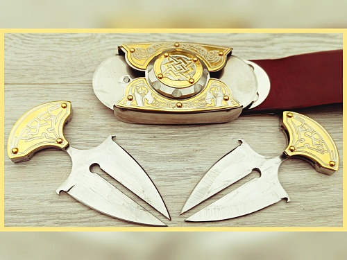 Buckle-knife belt &amp;quot;SVAROG&amp;quot;, series GOLD / Zlatoust