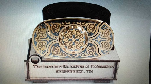 Buckle-knife belt &amp;quot;Ornament No.1&amp;quot;, series Elit/Zlatoust.