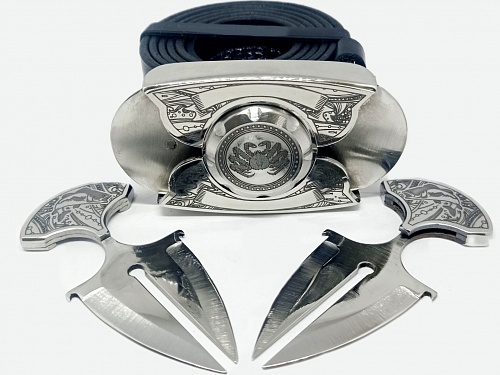 Buckle-knife belt &amp;quot;SEA&amp;quot;, series Laser Stainless Steel