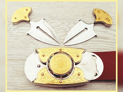 Buckle-knife belt &amp;quot;GOTIKA&amp;quot;, series GOLD/Zlatoust
