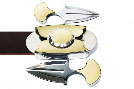 Buckle-knife belt &quot;Keeperbelt&quot;, series Pure Brass