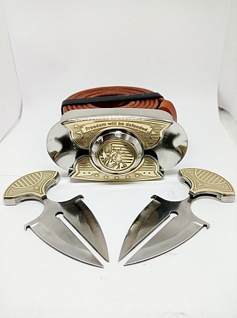 Buckle-knife belt &quot;AMERICA-2&quot;, series Laser Brass