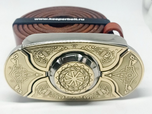 Buckle-knife belt &amp;quot;POSOLON&amp;quot;, series Laser Brass