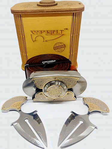 Buckle-knife belt &amp;quot;SQUARE&amp;quot;, series GOLD / Zlatoust