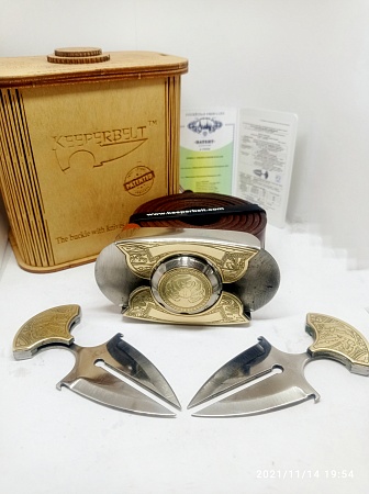 Buckle-knife belt &quot;SEA&quot;, series Laser Brass