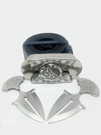 Buckle-knife belt &quot;PATTERN-1&quot;, series Laser Stainless Steel
