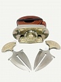 Buckle-knife belt &amp;quot;SKULL&amp;quot;, series Laser Brass