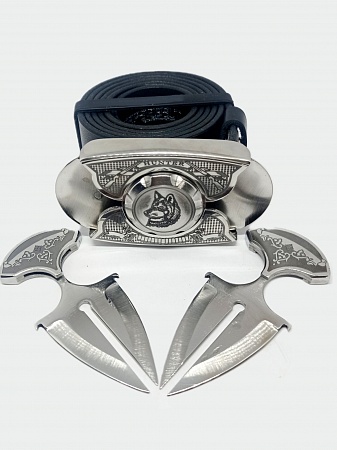 Buckle-knife belt &quot;Hunter&quot;, series Laser Stainless Steel