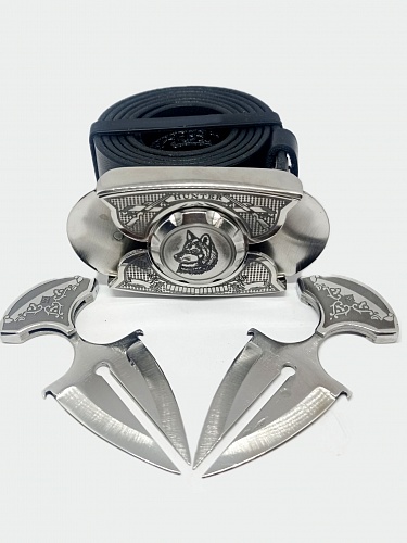 Buckle-knife belt &amp;quot;Hunter&amp;quot;, series Laser Stainless Steel