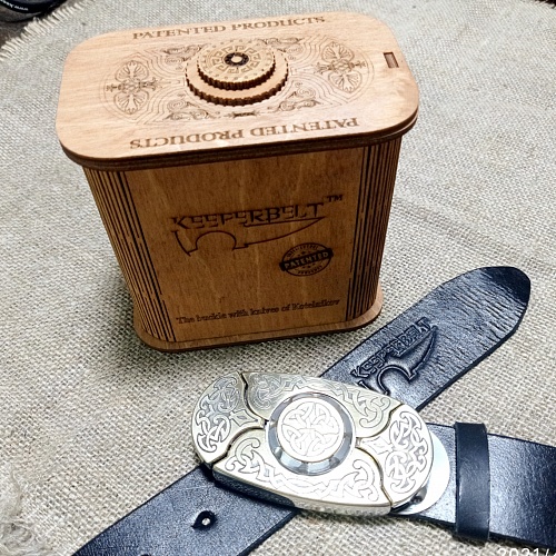 Buckle-knife belt &amp;quot;PATTERN-4&amp;quot;, series Laser Brass