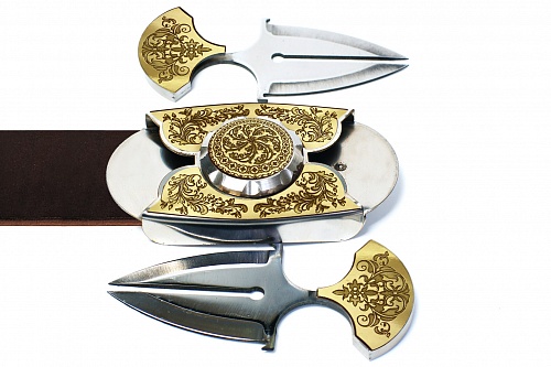 Buckle-knife belt &amp;quot;PATTERN-1&amp;quot;, series Laser Brass