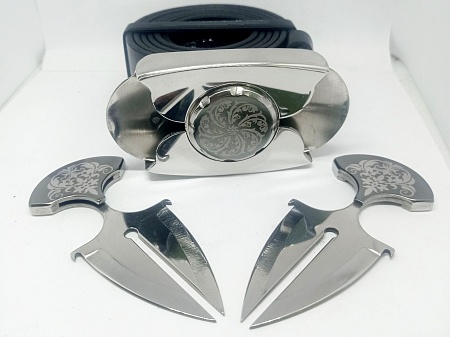 Buckle-knife belt "Unisex", series Laser Stainless Steel