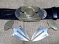Buckle-knife belt &amp;quot;PATTERN-4&amp;quot;, series Laser Brass